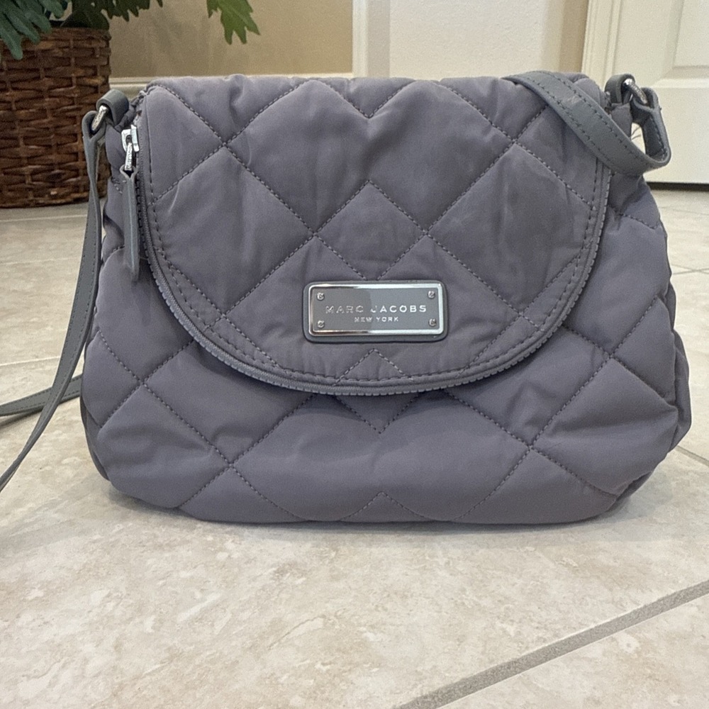 Marc Jacobs Quilted Nylon Crossbody in Gray